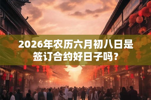 2026年农历六月初八日是签订合约好日子吗？