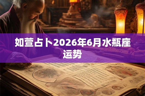 如萱占卜2026年6月水瓶座运势