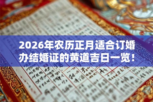 2026年农历正月适合订婚办结婚证的黄道吉日一览！