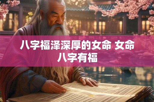 八字福泽深厚的女命 女命八字有福