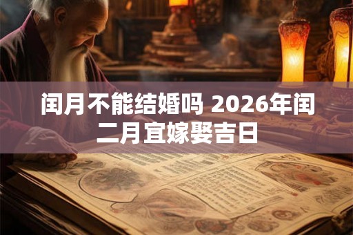闰月不能结婚吗 2026年闰二月宜嫁娶吉日