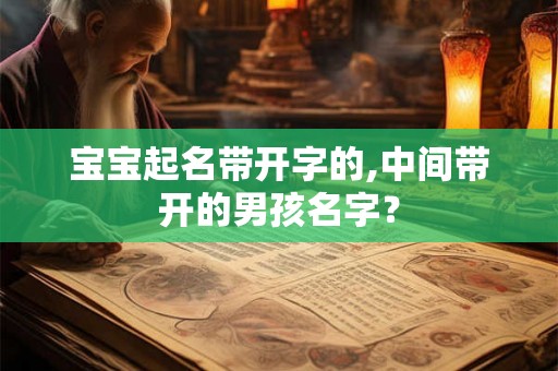 宝宝起名带开字的,中间带开的男孩名字? 宝宝起名带开字的,中间带开的男孩名字?