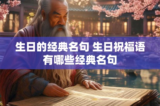 生日的经典名句 生日祝福语有哪些经典名句