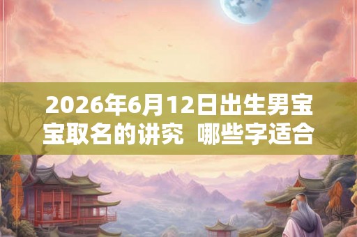2026年6月12日出生男宝宝取名的讲究  哪些字适合取名