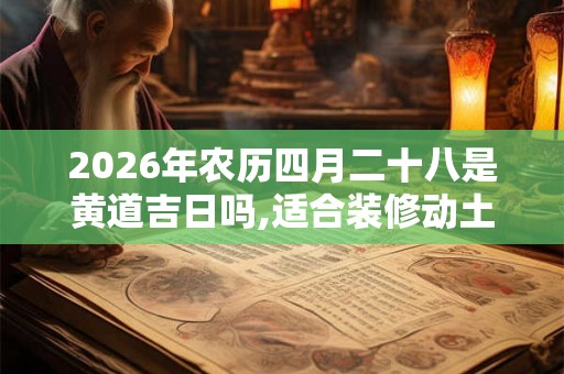 2026年农历四月二十八是黄道吉日吗,适合装修动土吗? 2026年农历四月二十八是黄道吉日吗,适合装修动土吗?