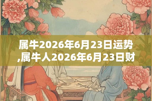 属牛2026年6月23日运势,属牛人2026年6月23日财运,生肖牛2026年6月23日运势