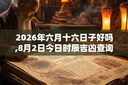 2026年六月十六日子好吗,8月2日今日时辰吉凶查询
