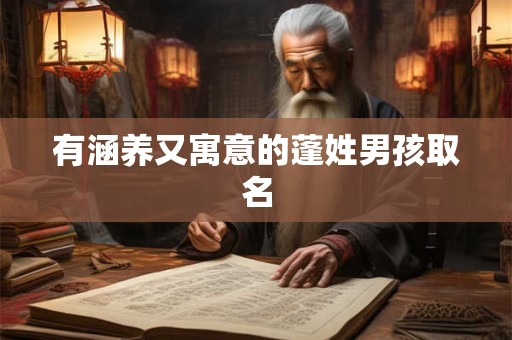 有涵养又寓意的蓬姓男孩取名