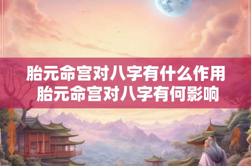 胎元命宫对八字有什么作用 胎元命宫对八字有何影响