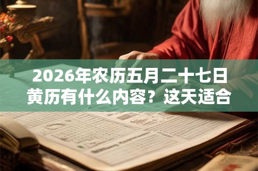 2026年农历五月二十七日黄历有什么内容？这天适合祈福求财吗？