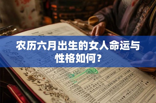 农历六月出生的女人命运与性格如何？