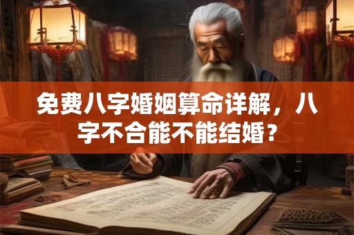 免费八字婚姻算命详解，八字不合能不能结婚？