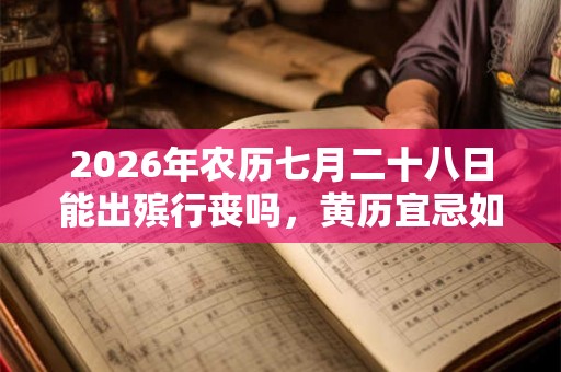 2026年农历七月二十八日能出殡行丧吗，黄历宜忌如何？