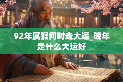 92年属猴何时走大运_晚年走什么大运好