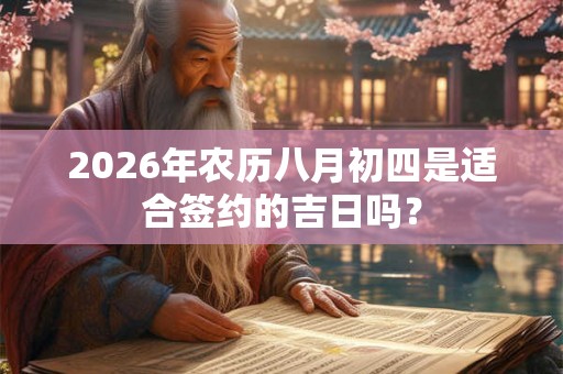 2026年农历八月初四是适合签约的吉日吗？