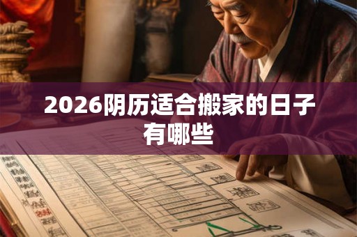 2026阴历适合搬家的日子有哪些
