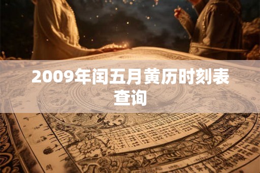 2009年闰五月黄历时刻表查询