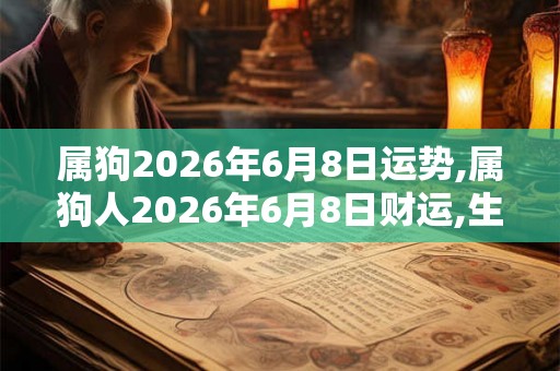 属狗2026年6月8日运势,属狗人2026年6月8日财运,生肖狗2026年6月8日运势