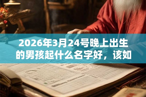 2026年3月24号晚上出生的男孩起什么名字好，该如何取名？