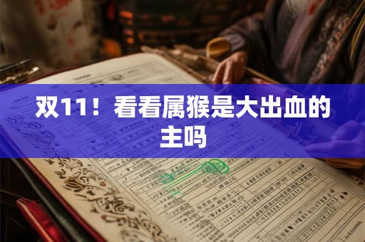 双11!看看属猴是大出血的主吗 双11!看看属猴是大出血的主吗