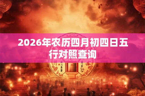 2026年农历四月初四日五行对照查询