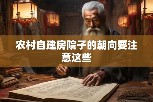 农村自建房院子的朝向要注意这些