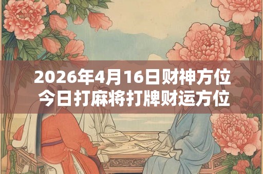 2026年4月16日财神方位 今日打麻将打牌财运方位