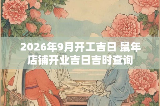 2026年9月开工吉日 鼠年店铺开业吉日吉时查询