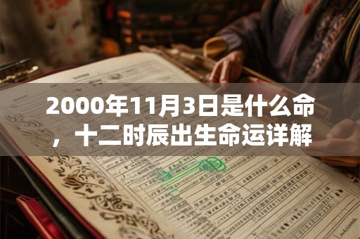 2000年11月3日是什么命，十二时辰出生命运详解