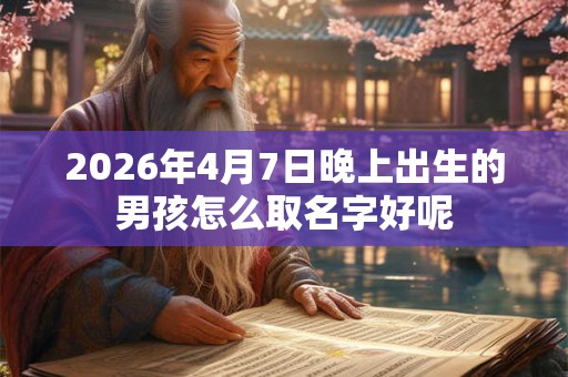 2026年4月7日晚上出生的男孩怎么取名字好呢