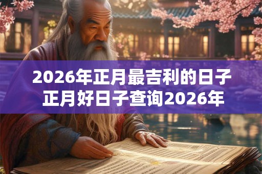 2026年正月最吉利的日子 正月好日子查询2026年