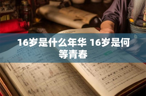 16岁是什么年华 16岁是何等青春