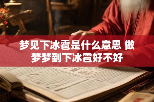 梦见下冰雹是什么意思 做梦梦到下冰雹好不好