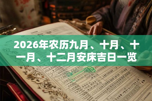 2026年农历九月、十月、十一月、十二月安床吉日一览表 2026年农历九月、十月、十一月、十二月安床吉日一览表