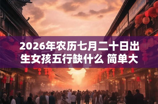 2026年农历七月二十日出生女孩五行缺什么 简单大方洋气的名字