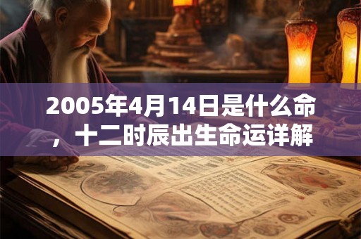2005年4月14日是什么命，十二时辰出生命运详解