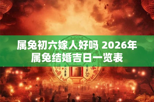 属兔初六嫁人好吗 2026年属兔结婚吉日一览表