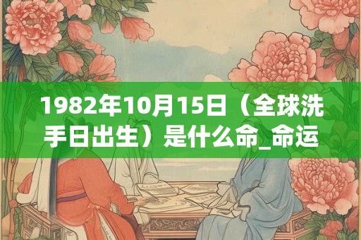 1982年10月15日（全球洗手日出生）是什么命_命运如何