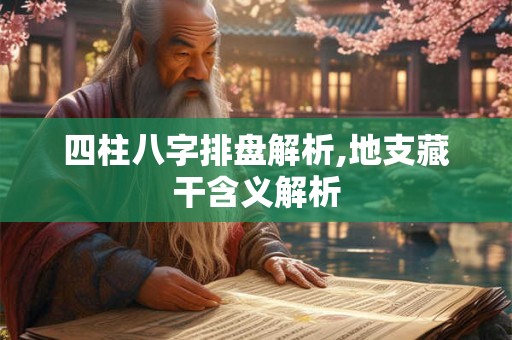 四柱八字排盘解析,地支藏干含义解析
