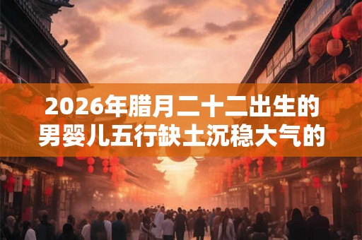 2026年腊月二十二出生的男婴儿五行缺土沉稳大气的名字