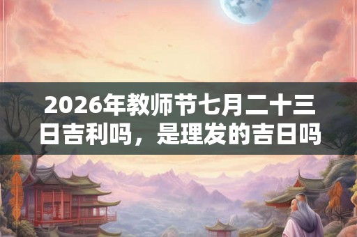 2026年教师节七月二十三日吉利吗,是理发的吉日吗? 2026年教师节七月二十三日吉利吗,是理发的吉日吗?