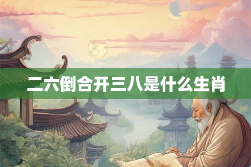 二六倒合开三八是什么生肖 二六倒合开三八是什么生肖