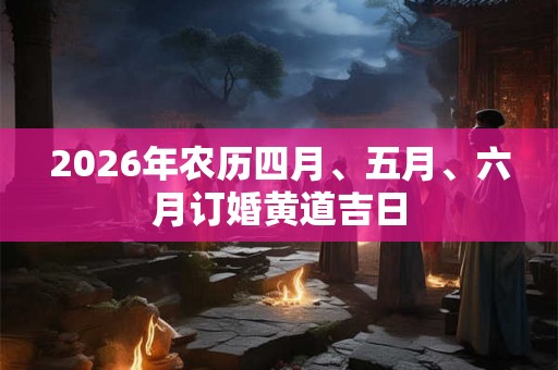 2026年农历四月、五月、六月订婚黄道吉日