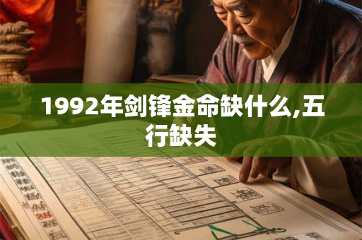 1992年剑锋金命缺什么,五行缺失 1992年剑锋金命缺什么,五行缺失