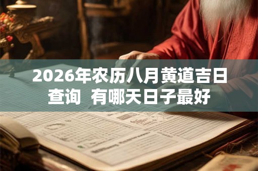 2026年农历八月黄道吉日查询  有哪天日子最好