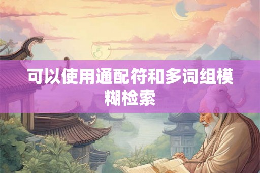 可以使用通配符和多词组模糊检索 可以使用通配符和多词组模糊检索