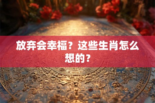 放弃会幸福？这些生肖怎么想的？