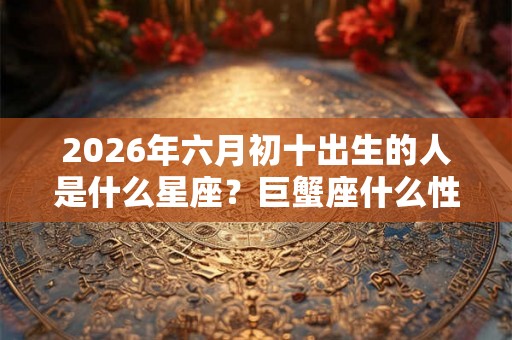 2026年六月初十出生的人是什么星座？巨蟹座什么性格
