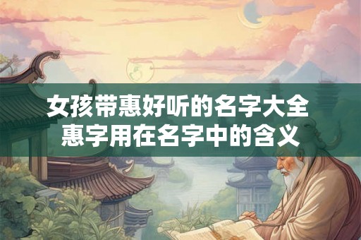 女孩带惠好听的名字大全 惠字用在名字中的含义