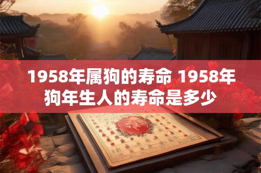 1958年属狗的寿命 1958年狗年生人的寿命是多少